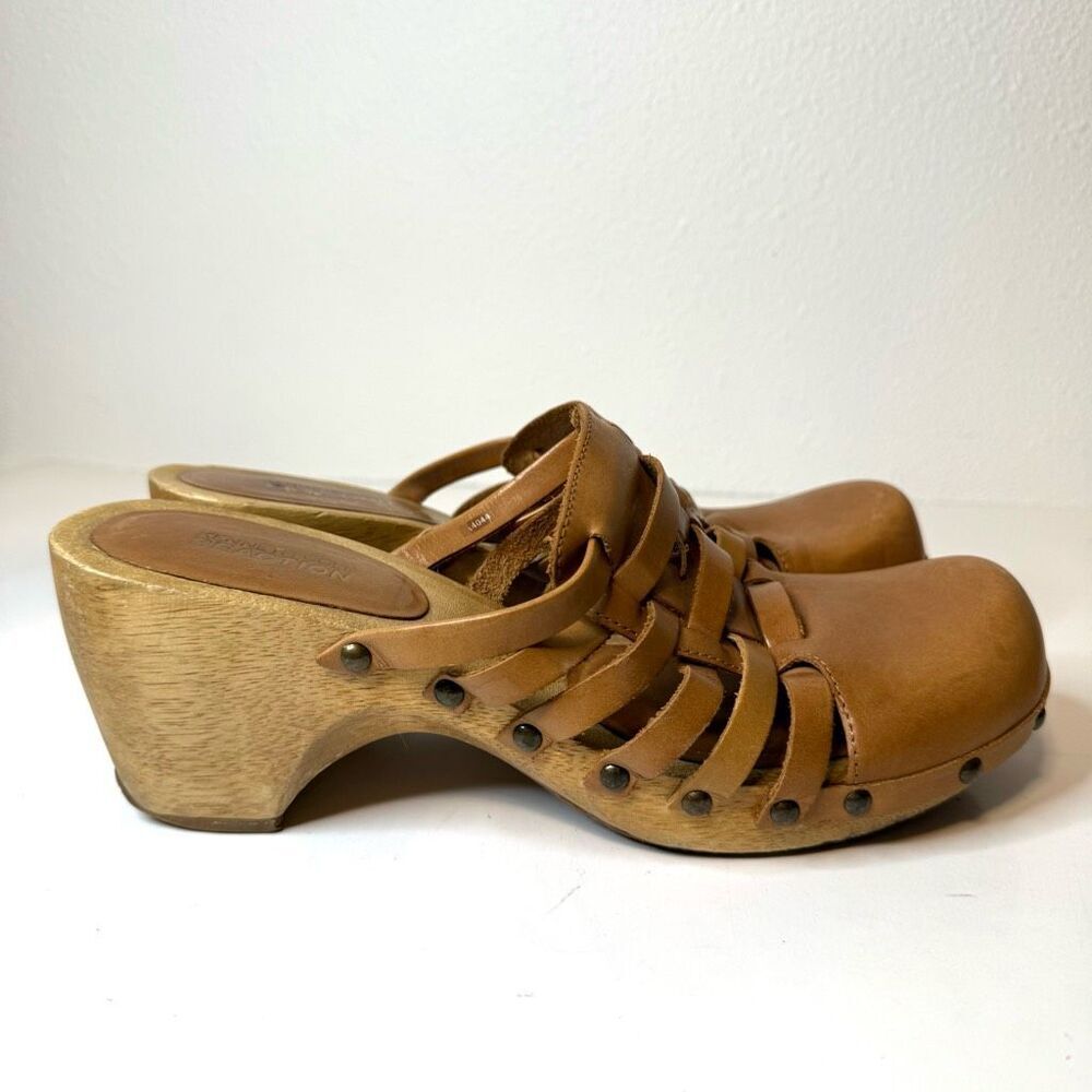 Vintage Kenneth Cole Reaction Wood Mules Size 8